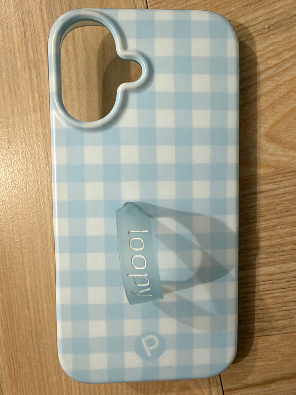 Loopy Case iPhone 16 | Light Blue Gingham Case